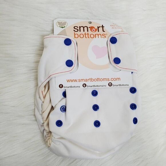 SMART BOTTOMS OS white all in one cloth diaper - Picture 3 of 5